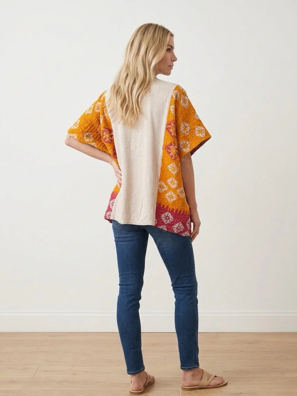 Handcrafted Upcycled FLEETWOOD MAC Kantha Tunic NWT One Size - Picture 5 of 12